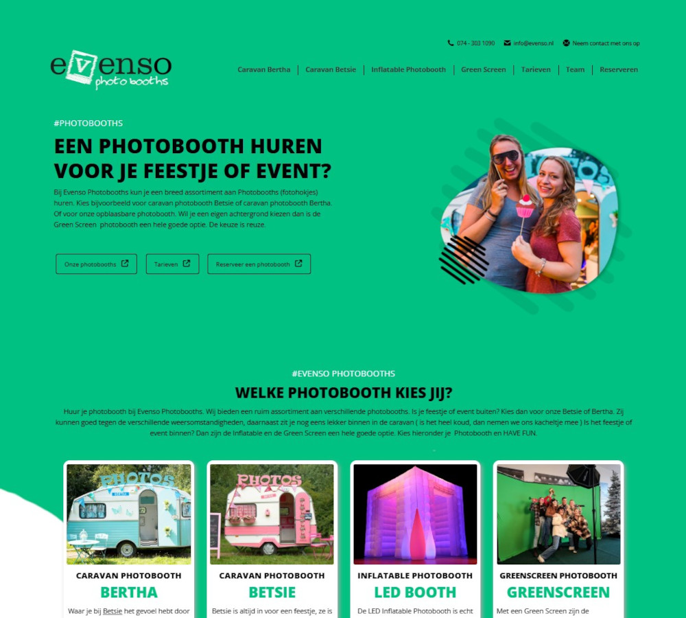 Website Evenso Photobooths